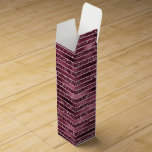 Burgundy Red Rosa ros Guld Glitter Rand Presentask För Vinflaska<br><div class="desc">Burgundy vin red rosa ros guld glitter glam gnistra rand</div>