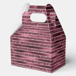 Burgundy Red Rosa ros Guld Glitter Rand Presentaskar