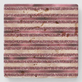 Burgundy Red Rosa ros Guld Glitter Rand Stenunderlägg