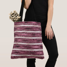 Burgundy Red Rosa ros Guld Glitter Rand Tygkasse