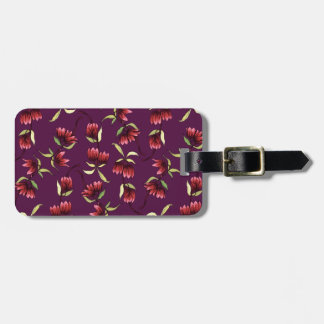 Burgundy Red Rosa Rustic Bohemian Blommigt Bagagebricka