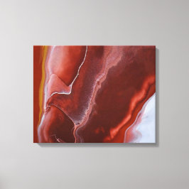 Burgundy Red Rust Swirls Liquid Marble Art Canvastryck
