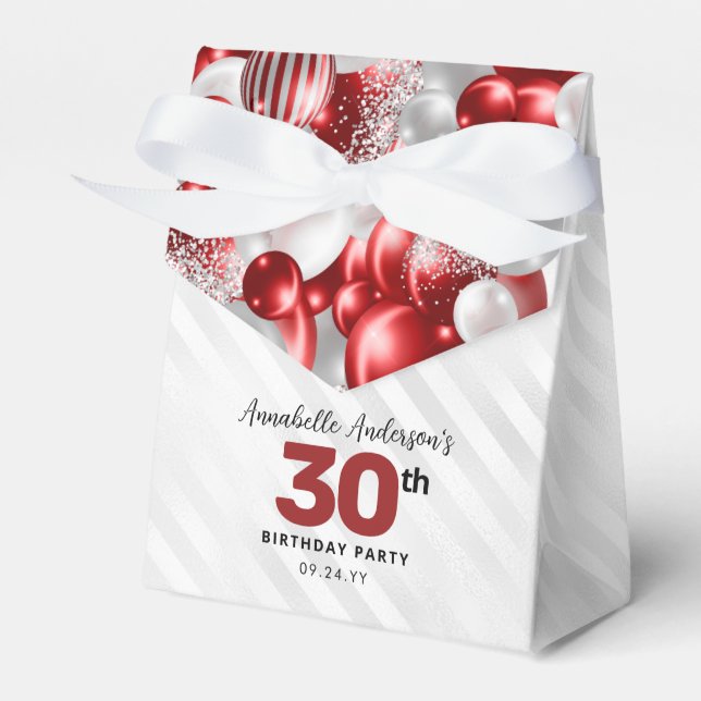 Burgundy Red Silver-ballongen Glitter är för födel Presentaskar (Framsidan Sidan)