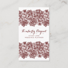Burgundy Red Snöre Elegant och Snyggt White Visitkort