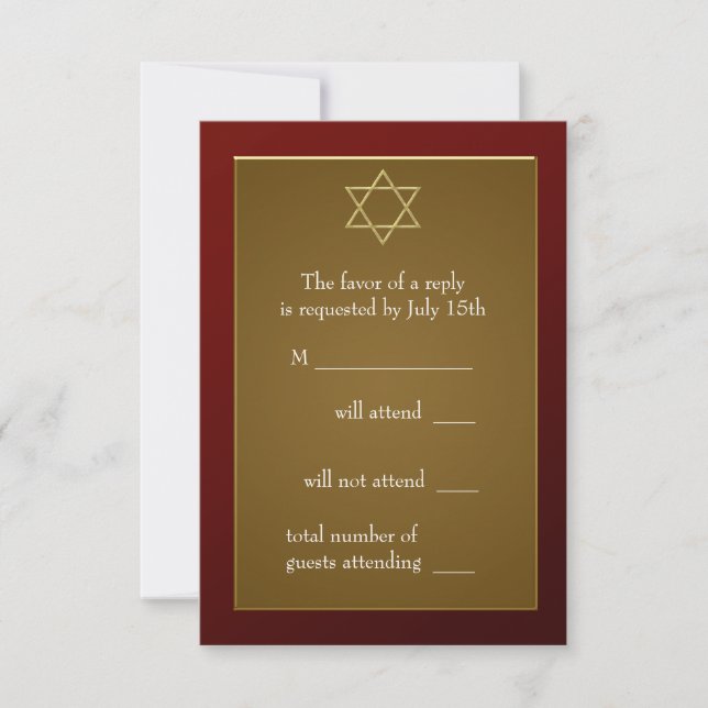 Burgundy Red Star of David Pub Mitzvah OSA (Framsida)