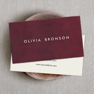 Burgundy Red Suede enkel Elegant Visitkort