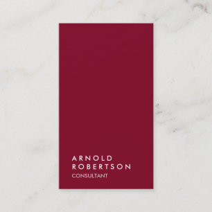 Burgundy Red Trendig Modern Minimalist Simple Visitkort