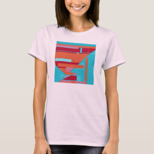 Burgundy Red Turcos MCM-inspirerad Abstrakt för ko T Shirt