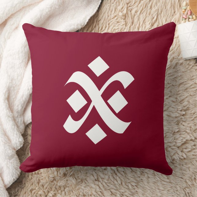 Burgundy Red Uniform Solid Boho Färg Kudde (Filt)