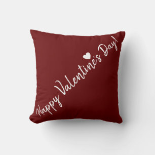 Burgundy Red Valentine's day Heart Script Kudde