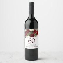 Burgundy Red Vit ros 60:e Födelsedagsfesten