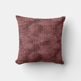 Burgundy Red White Dot Stripes Kudde