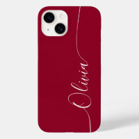 Burgundy Red White Elegant Calligraphy-skript Namn
