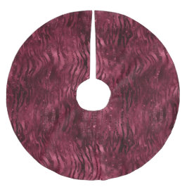 Burgundy Red Zebra Animal jul Julgransmatta Borstad Polyester