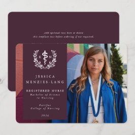 Burgundy-registrerad sjuksköterska Asclepius Grad  Meddelande