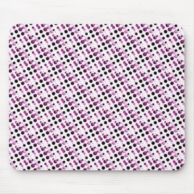 Burgundy Retro Bubbles Mousepad Musmatta (Framsidan)