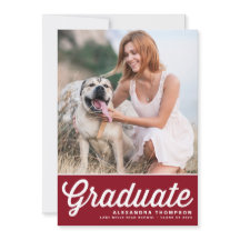 Burgundy Retro Fold Typography Photo Studenten