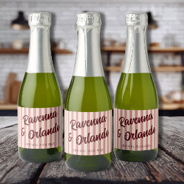 Burgundy Retro Rosenskära Randiga Bröllop