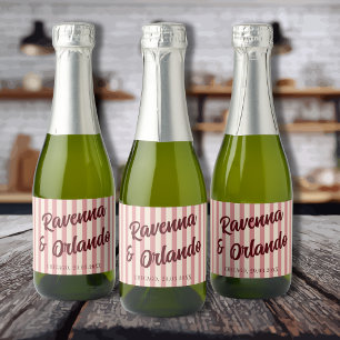 Burgundy Retro Rosenskära Randiga Bröllop