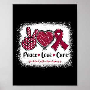 Burgundy Rib, Burgundy, Burgundy Cure Sickle Cell Poster