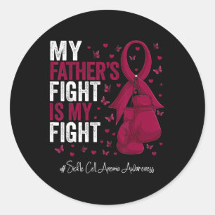 Burgundy Ribbon Far Sickle Cell Anemia Awarenes Runt Klistermärke