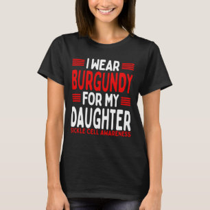 Burgundy Ribbon Kid Sickle Cell Awareness Son T Shirt