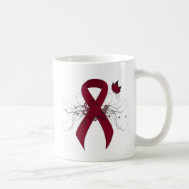 Burgundy Ribbon med Butterfly Kaffemugg