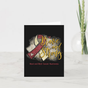 Burgundy Ribbon Modig och stark Nacke-cancer Kort