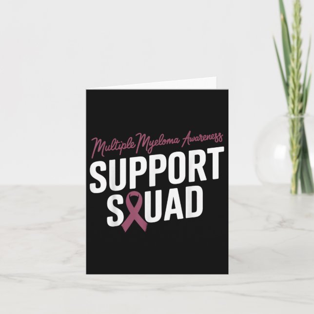 Burgundy Ribbon Support Squad för Många Myeloma Kort (Framsida)
