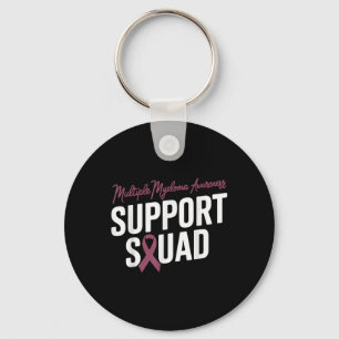 Burgundy Ribbon Support Squad för Många Myeloma Nyckelring