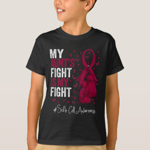 Burgundy Ribbon Survivor Moster Sickle Cell Awaren T Shirt