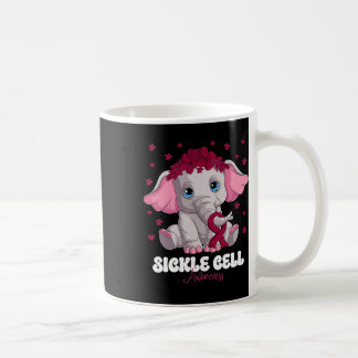 Burgundy Ribbon Survivor Warrior Sickle Cell Medve Kaffemugg