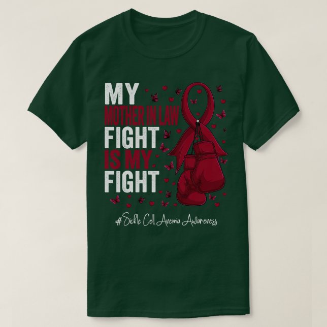 Burgundy Ribbon Svärmor Fighter Sickle Cell T Shirt (Design framsida)