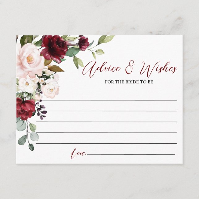 Burgundy Ro Advice & Önskemål Card Tilläggskort (Framsida)