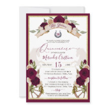 Burgundy Ro Blommigt Western Charro Quinceanera