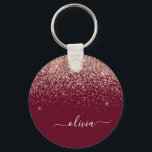 Burgundy Ro Guld  Rosa Glitter Monogram Nyckelring<br><div class="desc">Burgundy och Ro Guld -  Rosa Gnistra Glitter Skriptmonogram Namn nyckelringar (Nyckelring). Det gör perfekten söt 16-årsjubileum,  bröllop,  möhippa,  årsdag,  babydusch eller bachelorette-fest för någon som glam lyxen och chic stilar i kärlek.</div>