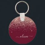 Burgundy Ro Guld  Rosa Glitter Monogram Nyckelring<br><div class="desc">Burgundy och Ro Guld -  Rosa Gnistra Glitter Skriptmonogram Namn nyckelringar (Nyckelring). Det gör perfekten söt 16-årsjubileum,  bröllop,  möhippa,  årsdag,  babydusch eller bachelorette-fest för någon som glam lyxen och chic stilar i kärlek.</div>