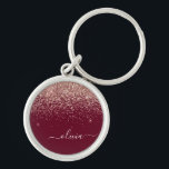 Burgundy Ro Guld  Rosa Glitter Monogram Rund Silverfärgad Nyckelring<br><div class="desc">Ro Guld -  Rosa och Burgundy Gnistra Glitter Skriptmonogram Namn nyckelringar (Nyckelring). Det gör perfekten söt 16-årsjubileum,  bröllop,  möhippa,  årsdag,  babydusch eller bachelorette-fest för någon som glam lyxen och chic stilar i kärlek.</div>