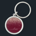 Burgundy Ro Guld  Rosa Glitter Monogram Rund Silverfärgad Nyckelring<br><div class="desc">Ro Guld -  Rosa och Burgundy Gnistra Glitter Skriptmonogram Namn nyckelringar (Nyckelring). Det gör perfekten söt 16-årsjubileum,  bröllop,  möhippa,  årsdag,  babydusch eller bachelorette-fest för någon som glam lyxen och chic stilar i kärlek.</div>