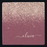 Burgundy Ro Guld  Rosa Glitter Monogram Stenunderlägg<br><div class="desc">Burgundy och Ro Guld - Monogram Stone Tile-plattan för  Rosa Gnistra Glitter. Det gör perfekt studenten,  söt 16-årsdag,  bröllop,  möhippa,  årsdag,  babydusch eller bachelorette-fest till någon som kärlek glam lyx och chic stilar.</div>