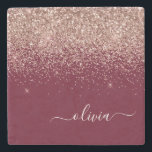 Burgundy Ro Guld  Rosa Glitter Monogram Stenunderlägg<br><div class="desc">Burgundy och Ro Guld - Monogram Stone Tile-plattan för  Rosa Gnistra Glitter. Det gör perfekt studenten,  söt 16-årsdag,  bröllop,  möhippa,  årsdag,  babydusch eller bachelorette-fest till någon som kärlek glam lyx och chic stilar.</div>