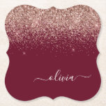 Burgundy Ro Guld  Rosa Glitter Monogram Underlägg Papper<br><div class="desc">Burgundy och Ro Guld -  Rosa Gnistra Glitter Skriver Monogram Namn Pappra Underlägg. Det gör perfekt studenten,  födelsedag,  bröllop,  möhippa,  årsdag,  babydusch eller bachelorette-fest till någon som glam lyx och chic stilar.</div>