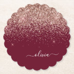 Burgundy Ro Guld  Rosa Glitter Monogram Underlägg Papper<br><div class="desc">Burgundy och Ro Guld -  Rosa Gnistra Glitter Skriver Monogram Namn Pappra Underlägg. Det gör perfekt studenten,  födelsedag,  bröllop,  möhippa,  årsdag,  babydusch eller bachelorette-fest till någon som glam lyx och chic stilar.</div>