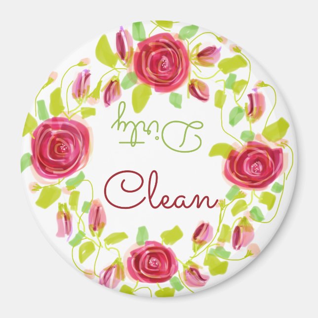 Burgundy Ro Patterned Magnet (Framsidan)