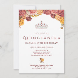 Burgundy Ro | Quinceanera-inbjudningar Inbjudningar