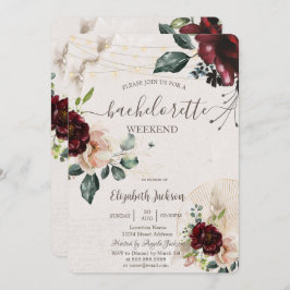 Burgundy Ro,Vin Glass,Bachelorette Party Inbjudningar