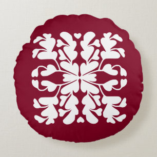 Burgundy röd deco rund kudde