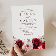 Burgundy Röd Elegans: Röda Ros Bröllop 