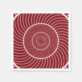 Burgundy röd kräm spiral snigel fibonacci-sekvens pappersservett