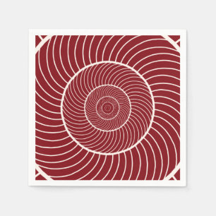 Burgundy röd kräm spiral snigel fibonacci-sekvens pappersservett